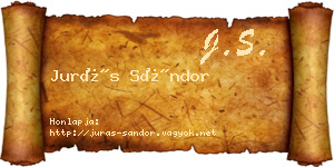 Jurás Sándor névjegykártya